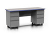 Mobile Dual Pedestal Teacher Desk with Rectangular Top - Allied MTDP2467