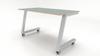 ESTO Two Student Team Table with FENIX on Baltic Birch, shown on casters, 34"H, Verde Kitami - CEF