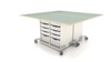 ESTO Inverse Table with FENIX Top, 30"W x 60"L Rectangle with bins, two units shown - CEF