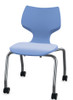 Flavors 14"H Mobile Stack Chair with Chrome Legs - Smith System 11860#CHR Blueberry **Extended lead time color