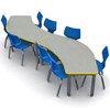 72 inch Crescent Tables and Flavor Chairs Classroom Bundle - Smith System (2 Tables plus 8 Chairs)