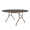Round Woodgrain High Pressure Laminate Designer Folding Table with Fixed Height - Correll