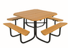 48" Square Picnic Table, Shown in Cedar Recycled Plastic - UltraSite