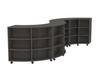 Double-Sided Curved Mobile Bookcase Configurations