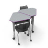 Interchange Open Front Diamond Desk with Casters and Flavors Mobile Chair Bundle - Smith System 