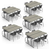 Collaborative Silhouette Double Desk and Flavors Chair Classroom Bundle - Smith System