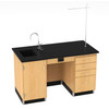 Epoxy Top Kinetic Lab Instructor Desk with Sink - Diversified