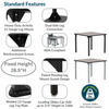 High Pressure Laminate Fixed Height Heavy Duty Square Activity Table - NPS **Standard Features**