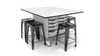 CEF High Pressure Laminate Hideaway Storage Table
**Stools Sold Separately**