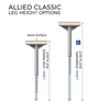 Modern Classic Adjustable Height Leg Sizes - Allied USA Modern Classic Adjustable Height Leg Sizes - Allied USA