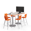 Multimedia Cafe Table with Circular Bases, shown with stools not included - Smith System
