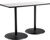 Rectangle Whiteboard Cafe Table with Round Base - NPS
