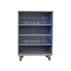 CEF Hideaway Single-Sided Storage Cart with Three Open Shelves