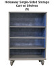 CEF Hideaway Single-Sided Storage Cart with Three Open Shelves