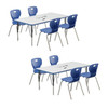 Rectangle Deluxe Dry Erase Two Activity Tables and Student Chairs Bundle - Correll