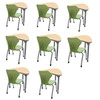Apex Small Chevron Student Desks and Apex Chairs Bundle - Marco Group