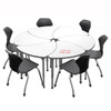 Small Chevron Apex Dry Erase Student Desks and Apex Chairs Bundle - Marco
