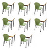 Curve Apex Dry Erase Student Desks and Apex Chairs Bundle - Marco