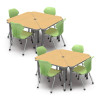 Triangle Apex Student Desks and Apex Chairs Bundle - Marco