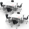 Contour Apex Dry Erase Student Desks and Apex Chairs Bundle - Marco