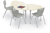 Monroe Hierarchy Desks and Hierarchy Chairs Package - MooreCo | 3 Hierarchy Monroe Desks and 4-Leg Chairs Configuration