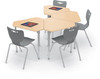 Monroe Hierarchy Desks and Hierarchy Chairs Package - MooreCo | 4 Hierarchy Monroe Desks and 4-Leg Chairs Configuration