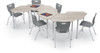 Monroe Hierarchy Desks and Hierarchy Chairs Package - MooreCo | 6 Hierarchy Monroe Desks and 4-Leg Chairs Configuration