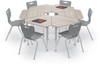 Monroe Hierarchy Desks and Hierarchy Chairs Package - MooreCo | 6 Hierarchy Monroe Desks and 4-Leg Chairs Configuration