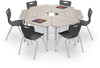 Monroe Hierarchy Desks and Hierarchy Chairs Package - MooreCo | 6 Hierarchy Monroe Desks and 4-Leg Chairs Configuration