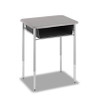Alumni Honor Roll Adjustable Height Desk with Plastic Book Box and Hard Plastic Top 