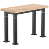 Aero-Lift Series Butcherblock Top Steel Frame Table - NPS ALT10-S **18"W x 42"L - Black Steel Frame**