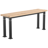 Aero-Lift Series Butcherblock Top Steel Frame Table - NPS ALT10-S **18"W x 72"L - Black Steel Frame**