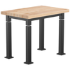 Aero-Lift Series Butcherblock Top Steel Frame Table - NPS ALT10-S **24"W x 36"L - Black Steel Frame**