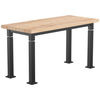 Aero-Lift Series Butcherblock Top Steel Frame Table - NPS ALT10-S **24"W x 54"L - Black Steel Frame**