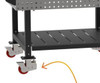 Square Welding Table showing casters - Diversified 