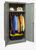 400 Series Solid Door Wardrobe Cabinet Open - Hallowell 
Dark Gray, shown in use