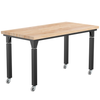 Aero-Lift Butcherblock Signature Frame Table - NPS ALT10-SI **30"W x 60"L - With Optional Casters**