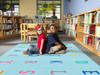 Alphabet on Blue Criss Cross - Flagship Carpets CA2133 **Great for Libraries - Accessories Not Included**