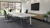 Ribbon Rectangular Top Conference Table - DeskMakers 
Two Piece Top (showing boatshape with rounded corners)