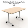 FurnitureLab RightEdge Rectangle Table - 48"L