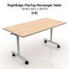 FurnitureLab RightEdge FlipTop Rectangle Table - 60"L