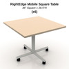 FurnitureLab RightEdge Mobile Square Table - 36"
