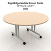 FurnitureLab RightEdge Mobile Round Table - 60"