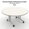 FurnitureLab NeoCast Mobile FlipTop Round Table