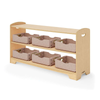 Copernicus Seoras 2-Level Shelf - Open Back - Cutout Kickplate - Sand Stubby Softouch Storage Bins
**Storage Bins Sold Separately**