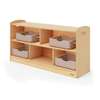 Copernicus Seoras 2-Level Staggered Shelf - Closed Back - Solid Kickplate - Sand Stubby Softouch Storage Bins
**Storage Bins Sold Separately**