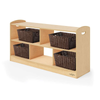 Copernicus Seoras 2-Level Staggered Shelf - Open Back - Solid Kickplate - Wicker Baskets
**Storage Bins Sold Separately**
