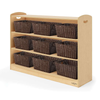 Copernicus Seoras 3-Level Shelf - Closed Back - Solid Kickplate - Wicker Baskets
**Optional Storage Containers Sold Separately**
