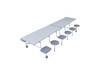 AmTab QUICK-MST1212-CGSW Quick Ship Rectangle Mobile Stool Cafeteria Table
