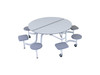 AmTab QUICK-MSR608-CGSW Quick Ship Round Mobile Stool Cafeteria Table